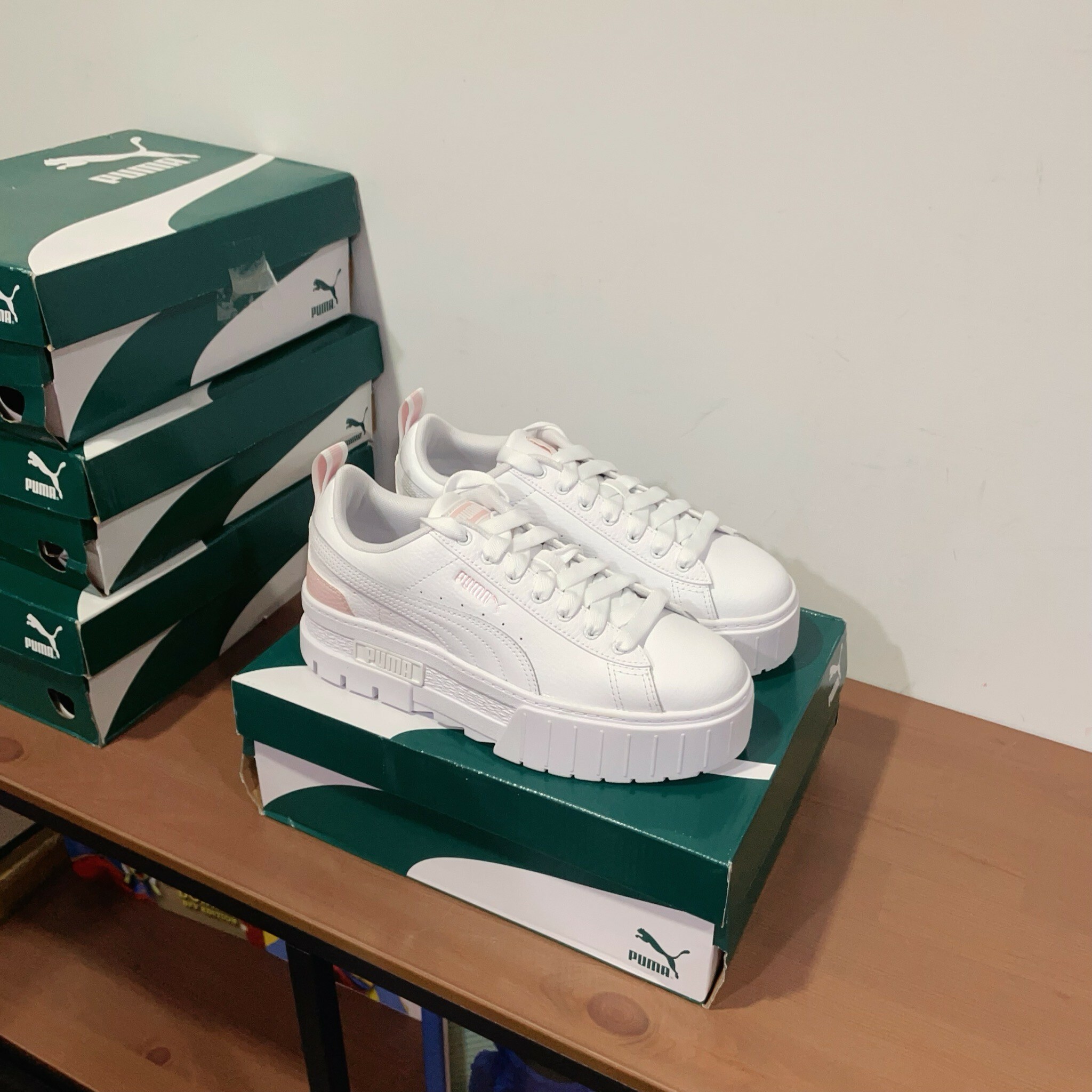 PUMA Mayze 歐美限定 白粉 粉紅 白色 增高 結構 厚底鞋 38452705