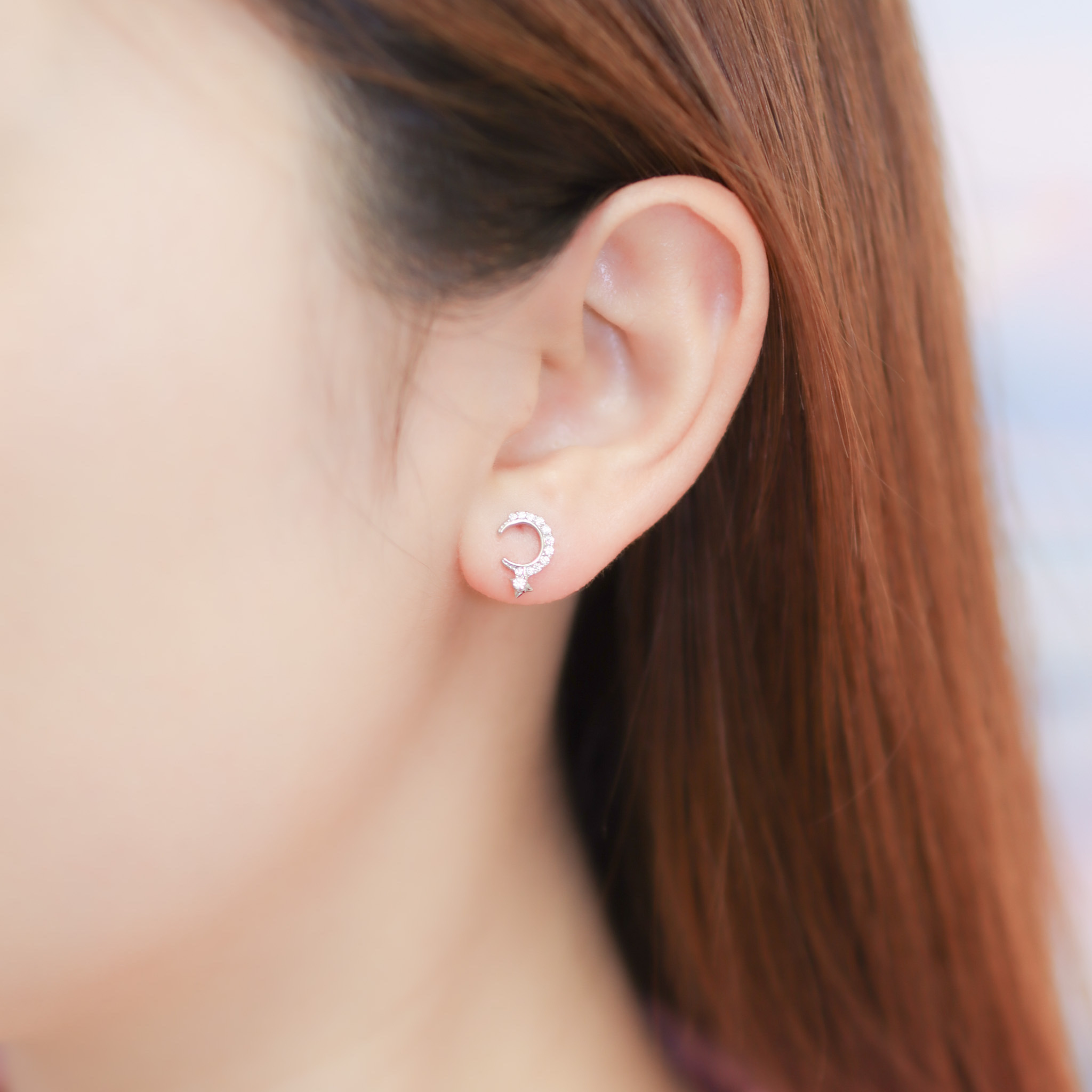 | 925 Silver・White Gold・Rose Gold | The One Of Each Other Earrings（Silver / Rose Gold） | EA0803 |