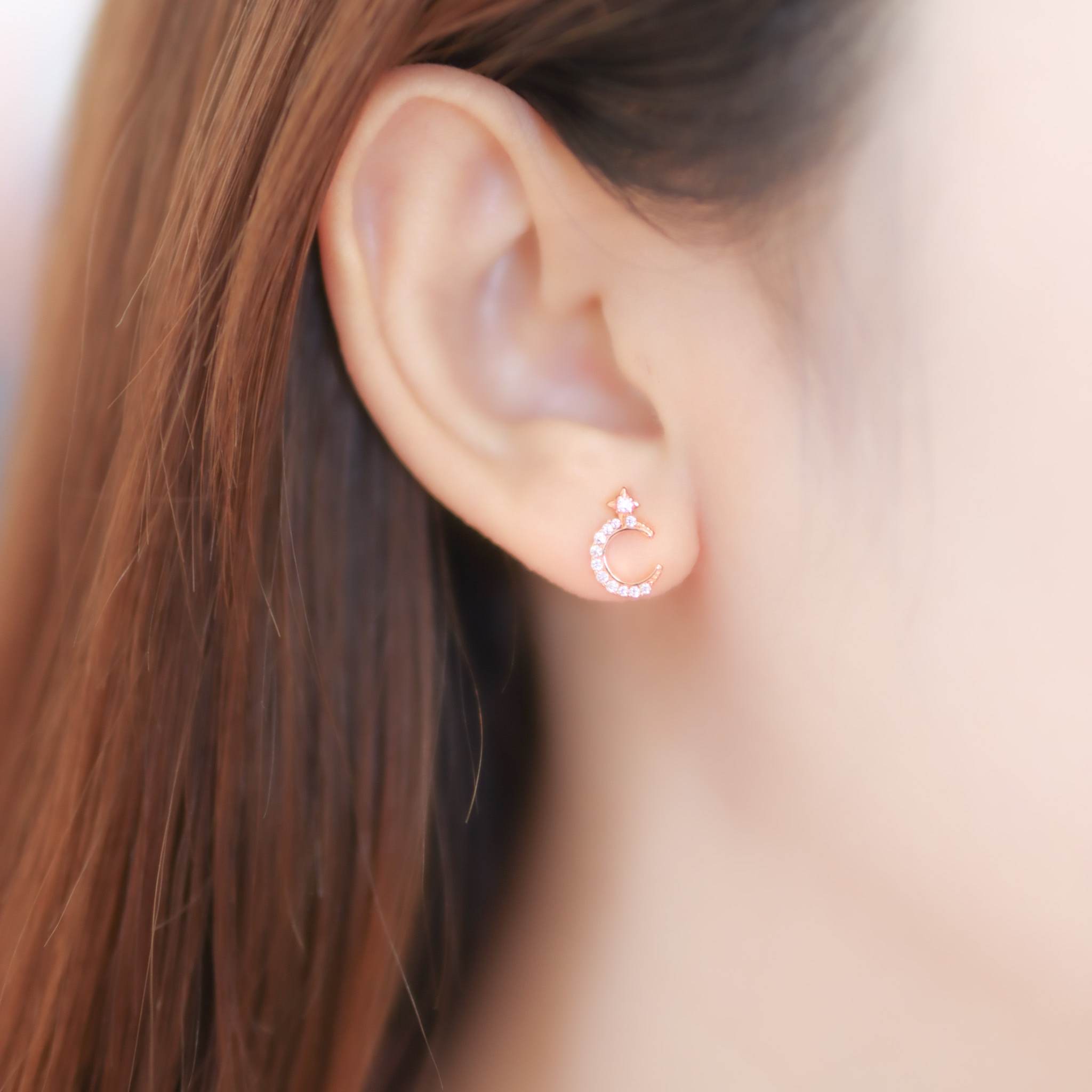 | 925 Silver・White Gold・Rose Gold | The One Of Each Other Earrings（Silver / Rose Gold） | EA0803 |