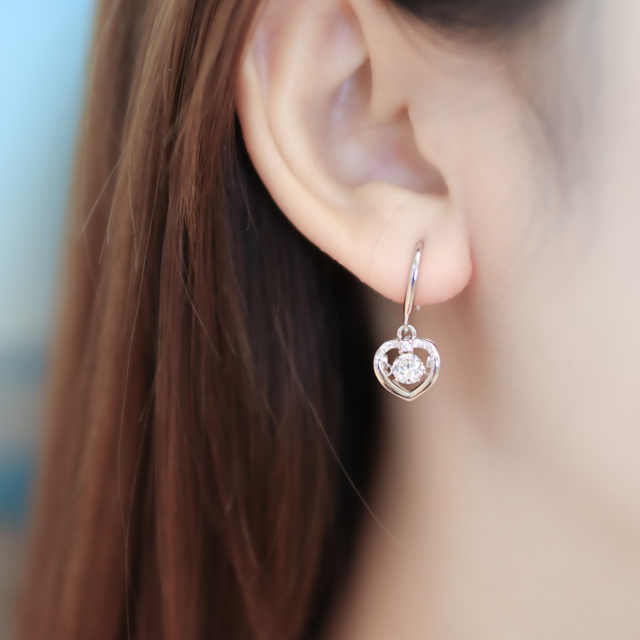 | 925 Silver・White Gold | Dancing The Only Love Earrings （White/Blue） | EA0807 |