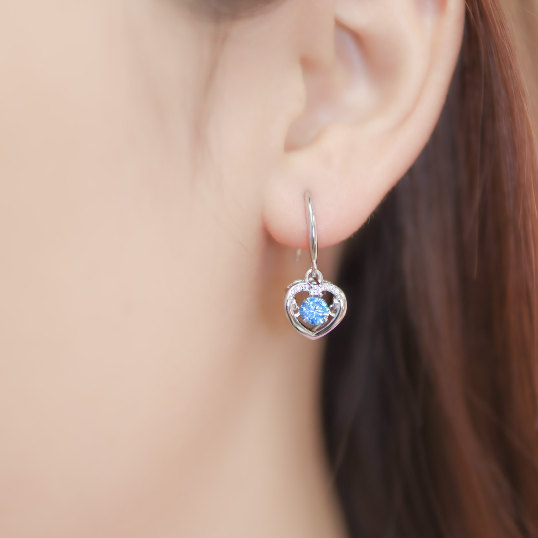 | 925 Silver・White Gold | Dancing The Only Love Earrings （White/Blue） | EA0807 |