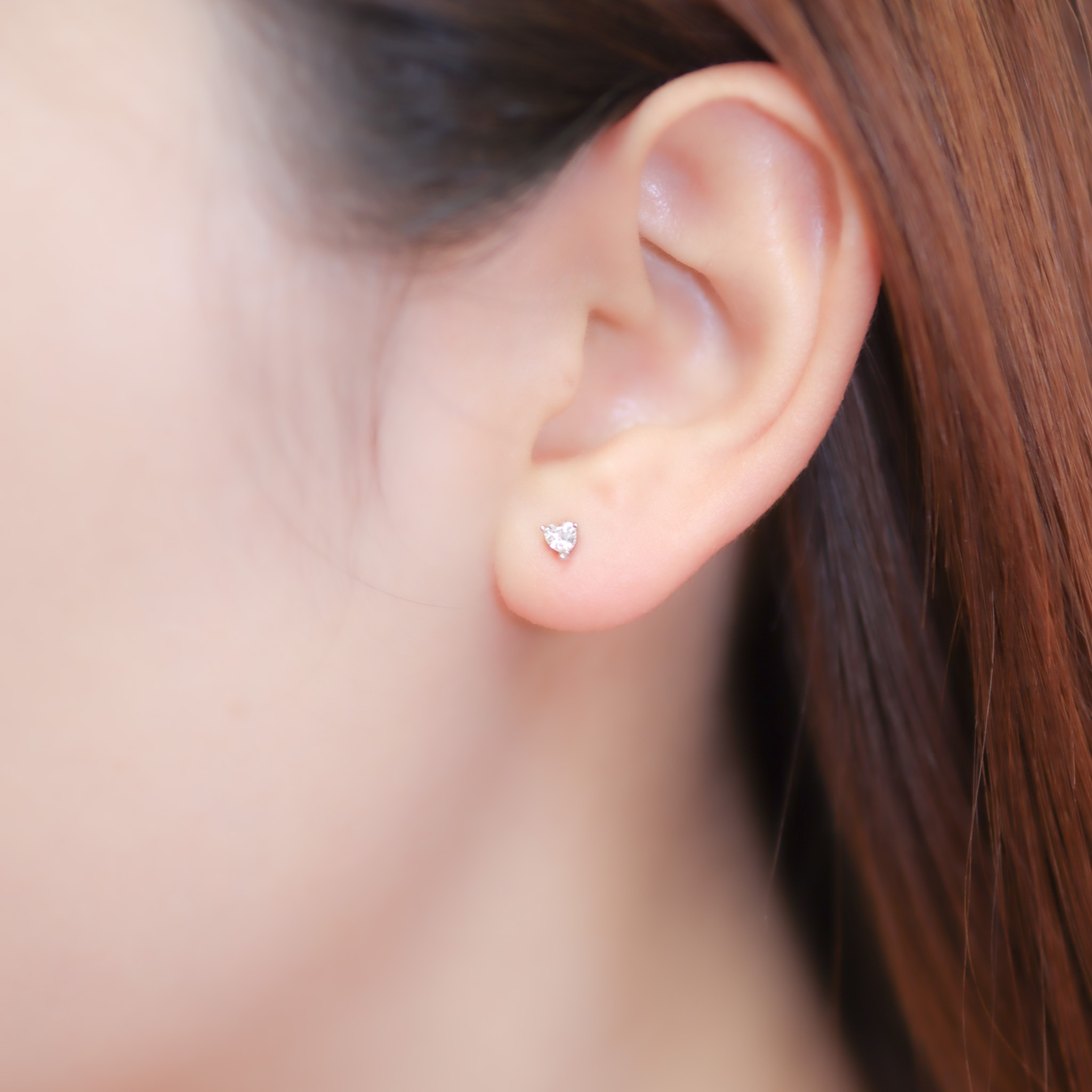 | 925 Silver・White Gold | Little Heart Earrings | EA0805 |