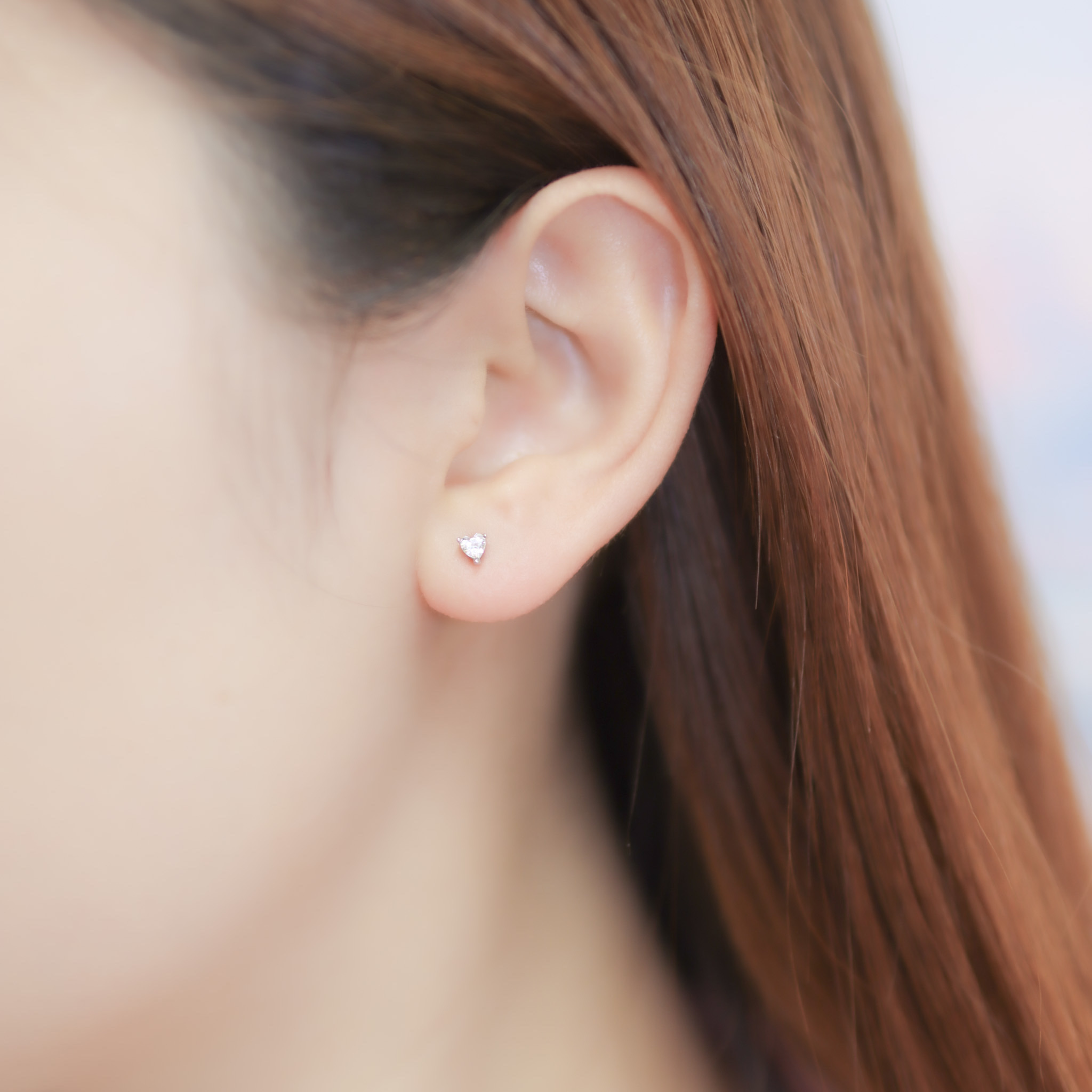 | 925 Silver・White Gold | Little Heart Earrings | EA0805 |