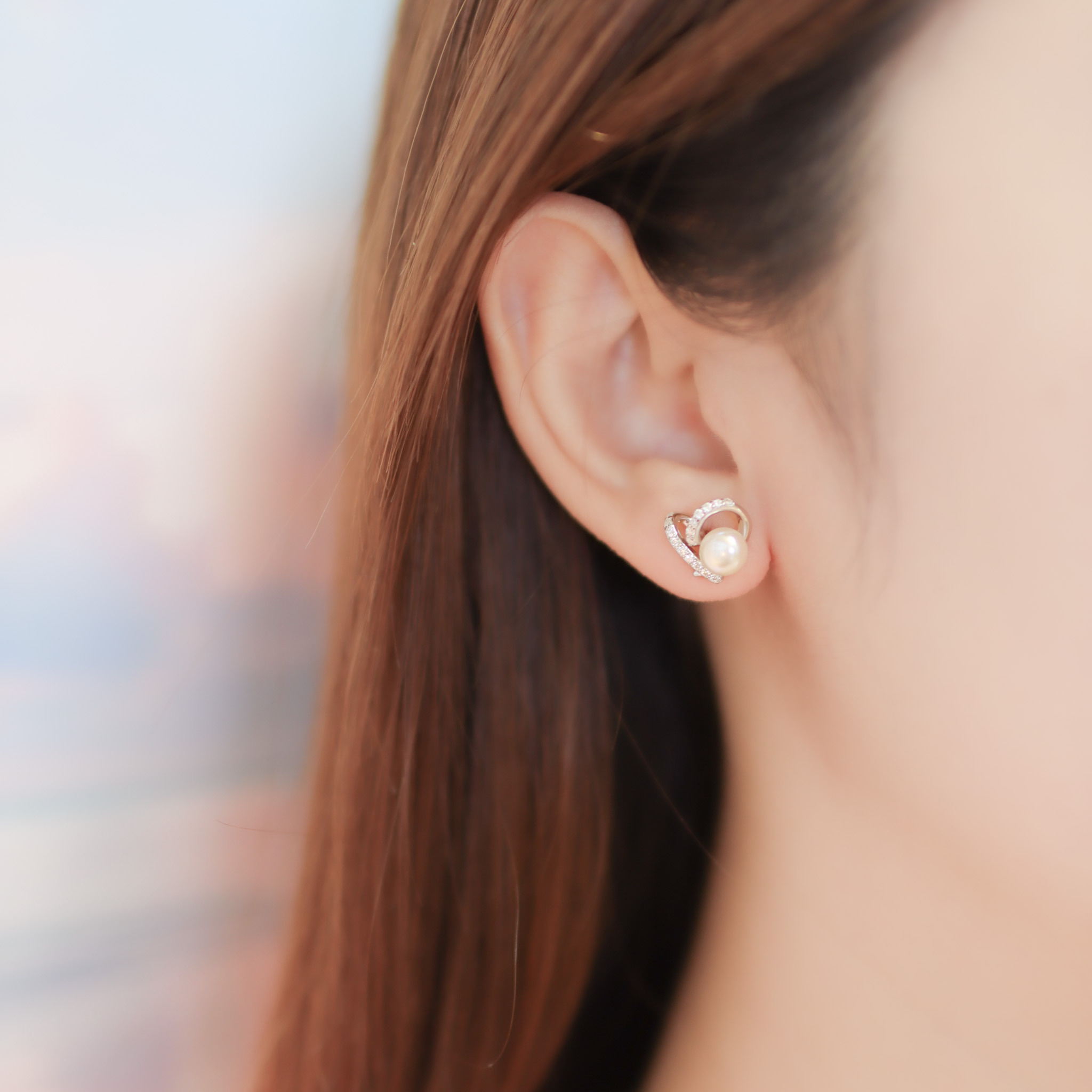 | 9259 Silver・White Gold・Pearl | Valued Love Earrings | EA0810 |