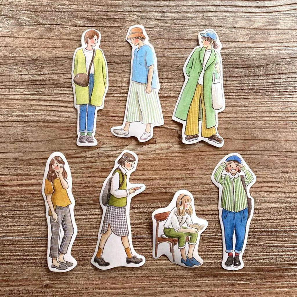 Point Chen Sticker Flakes - Girls in Green Outfit