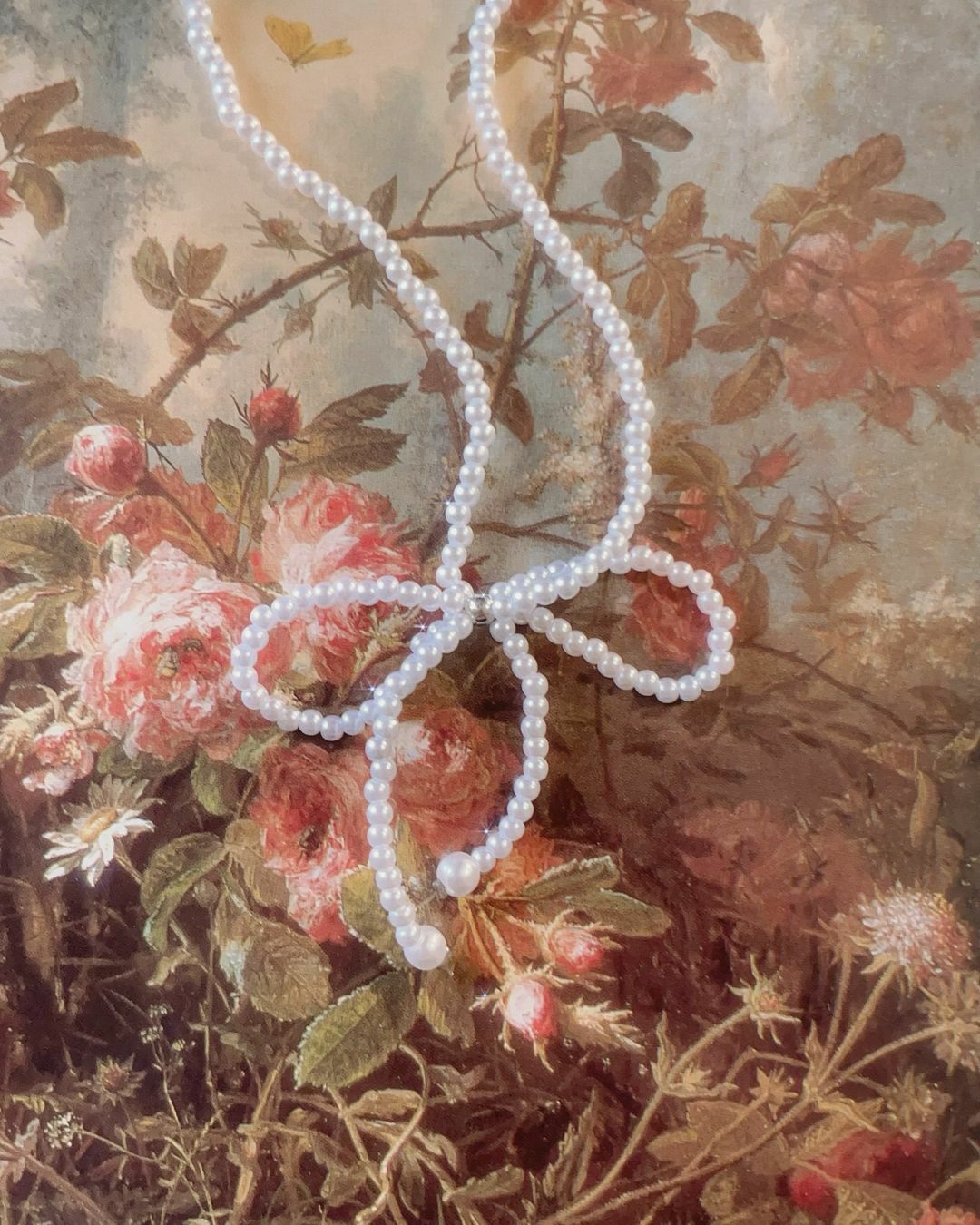 迷人可愛的珍珠蝴蝶結項鍊