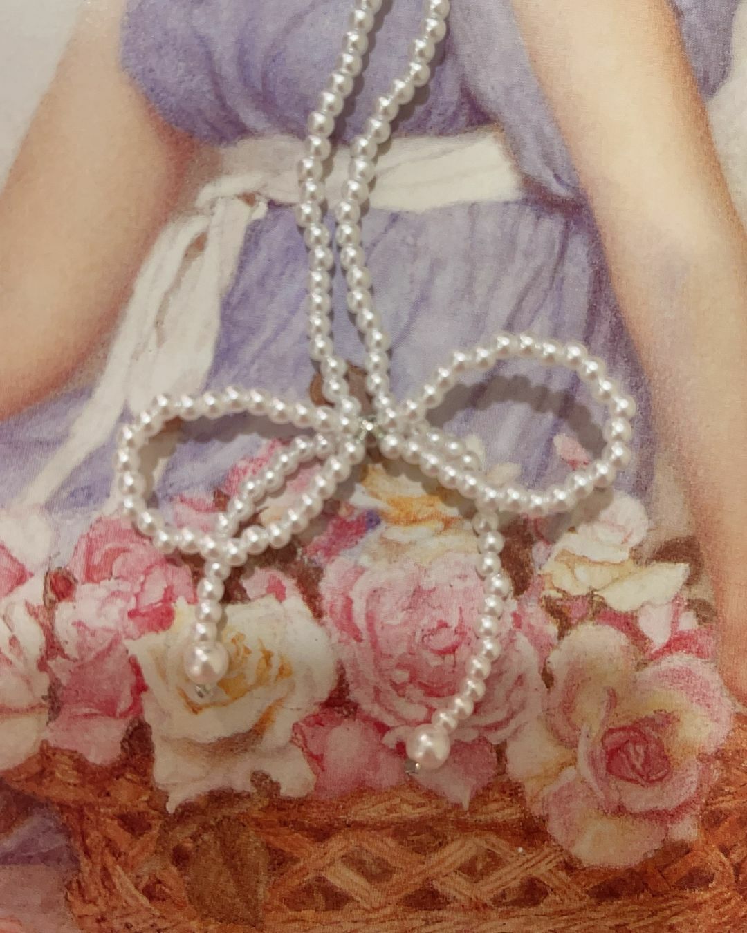 迷人可愛的珍珠蝴蝶結項鍊