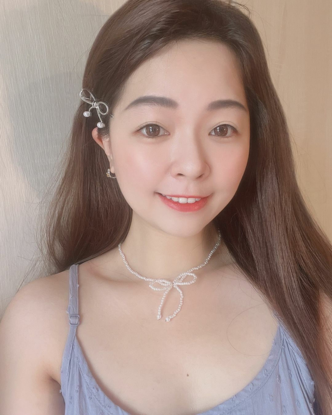 迷人可愛的珍珠蝴蝶結項鍊