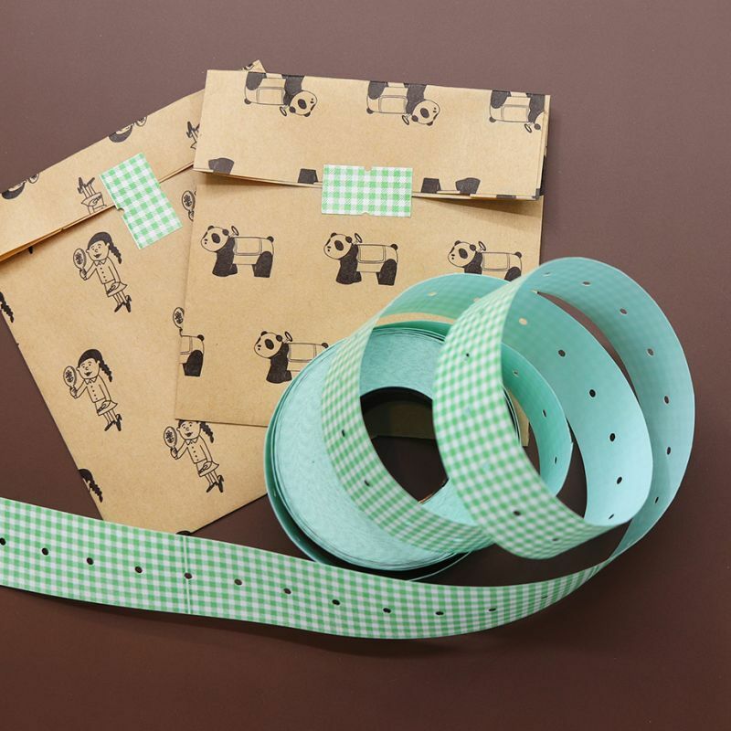 日本36Sublo．綠格紋 標籤機貼紙膠帶 <整捲/分裝>