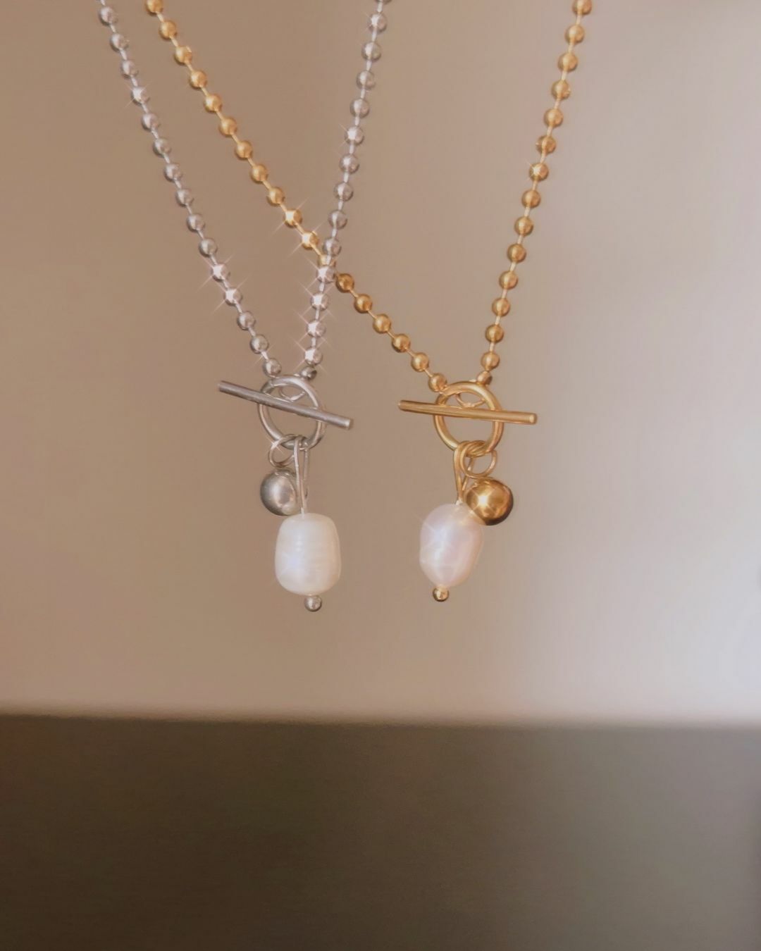 巴洛克珍珠OT扣醫療鋼項鍊