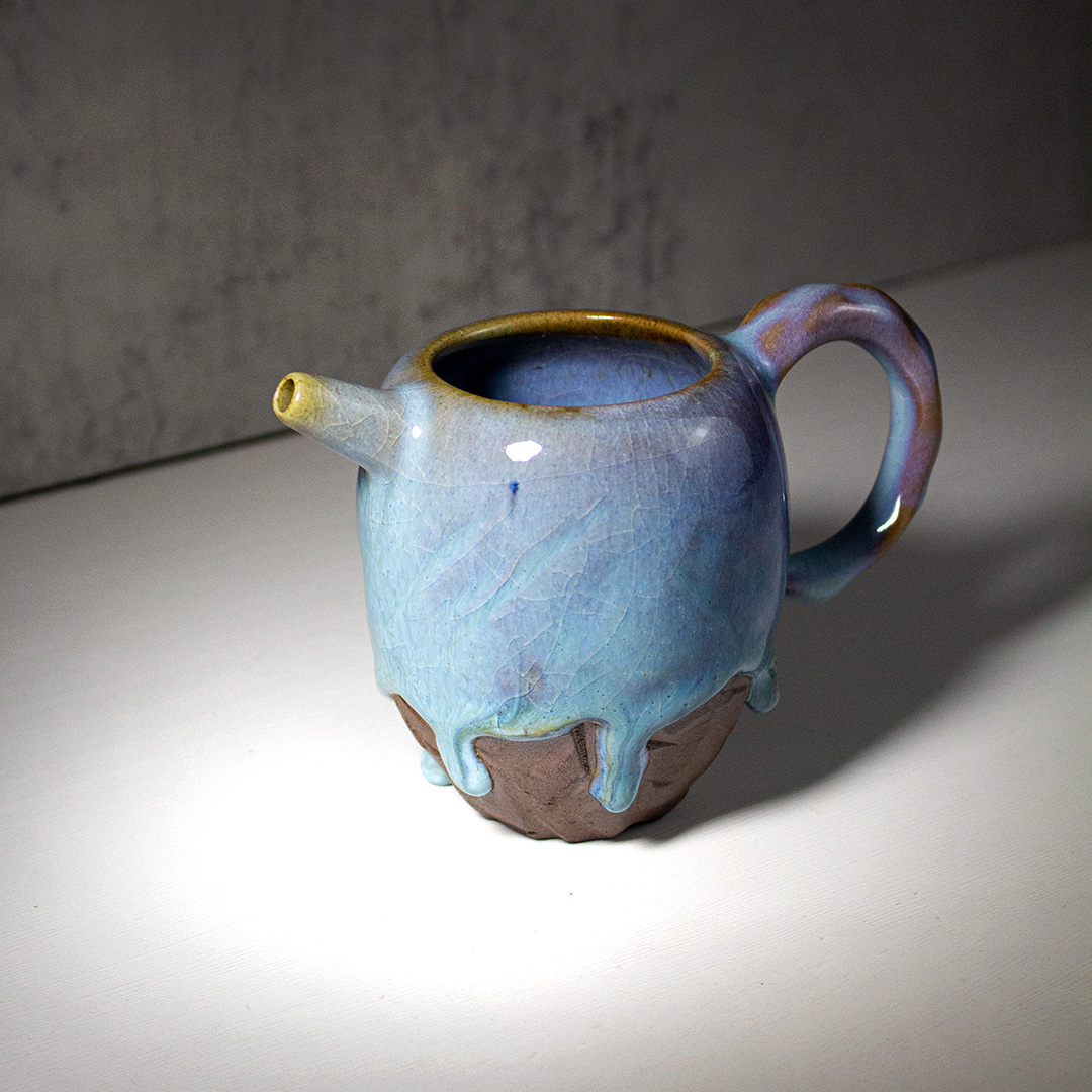 青瑍染紫把手茶海