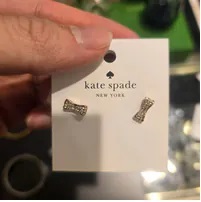 [S] KATE SPADE O0RU1561 READY SET BOW EARRINGS,CLEAR.ROSE GOLD, 98686624818 (SKS1242)