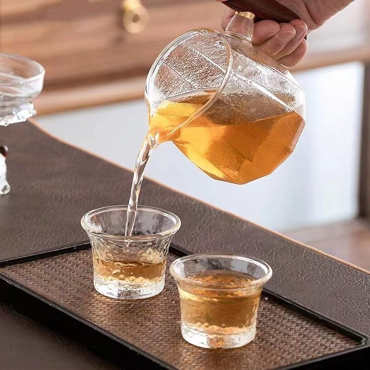 木把錘紋玻璃茶海【B1】