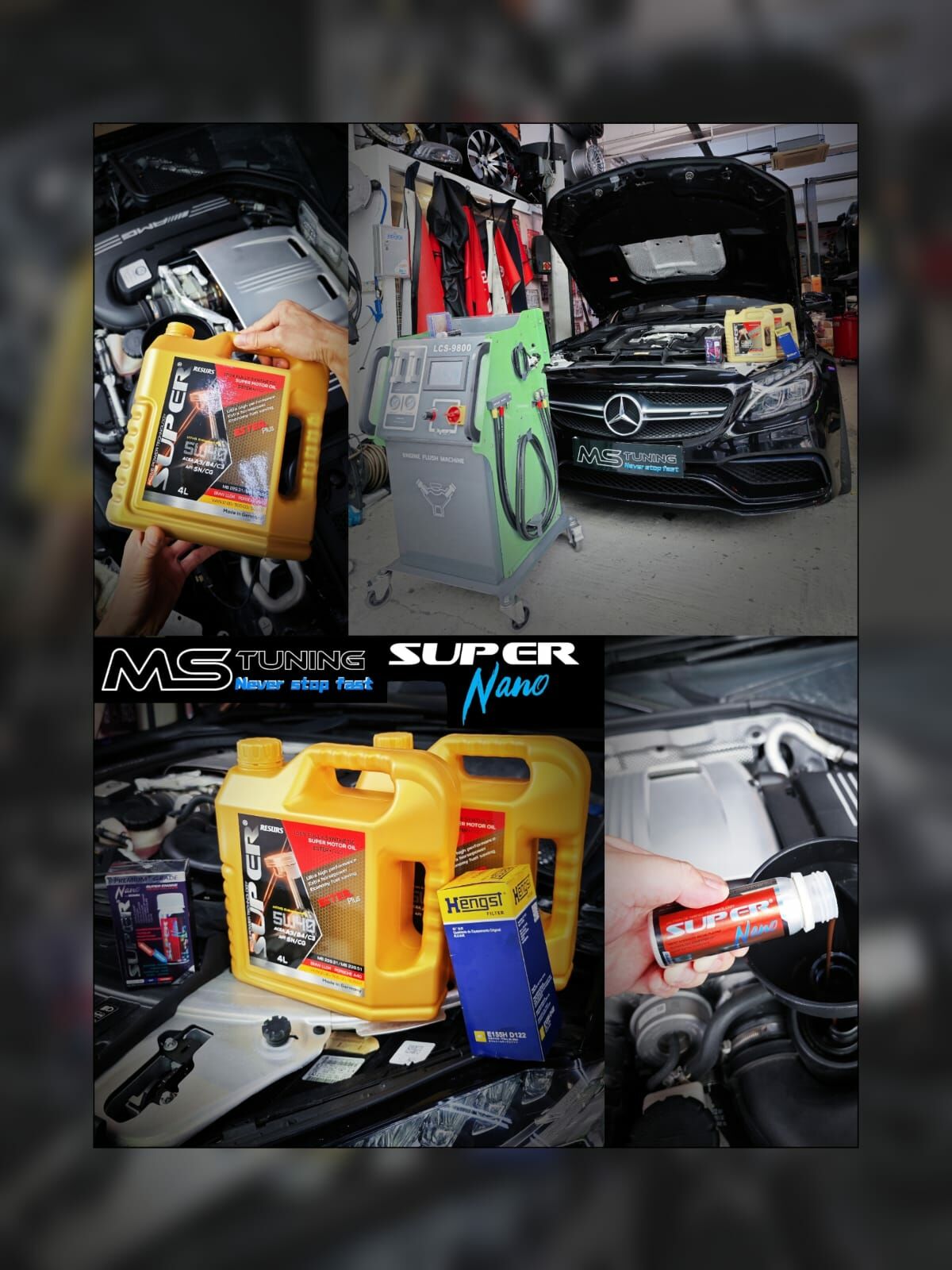 Supernano mercedes-amg c63 S engine restorer motor oil 引擎修復 換油 套餐 ms tuning w205