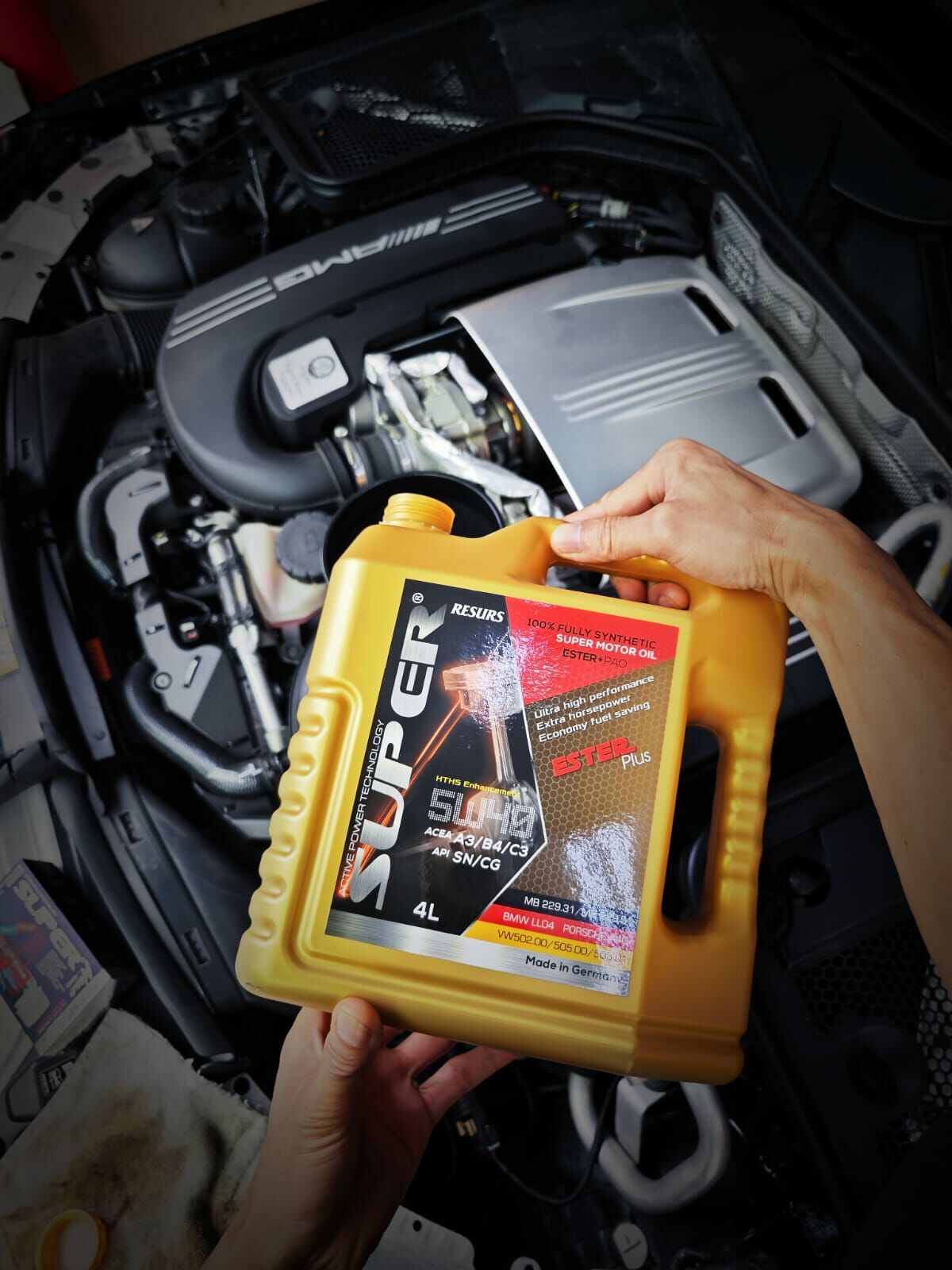 Supernano mercedes-amg c63 S engine restorer motor oil 引擎修復 換油 套餐 ms tuning w205 5w40 super nano germany