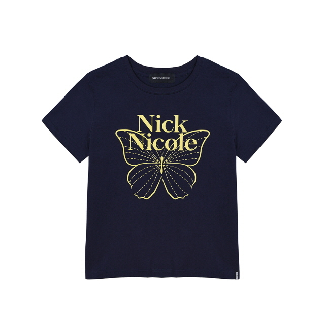 Nick Nicole BUTTERFLY NICOLE LABEL SLIM TOP_NAVY YELLOW