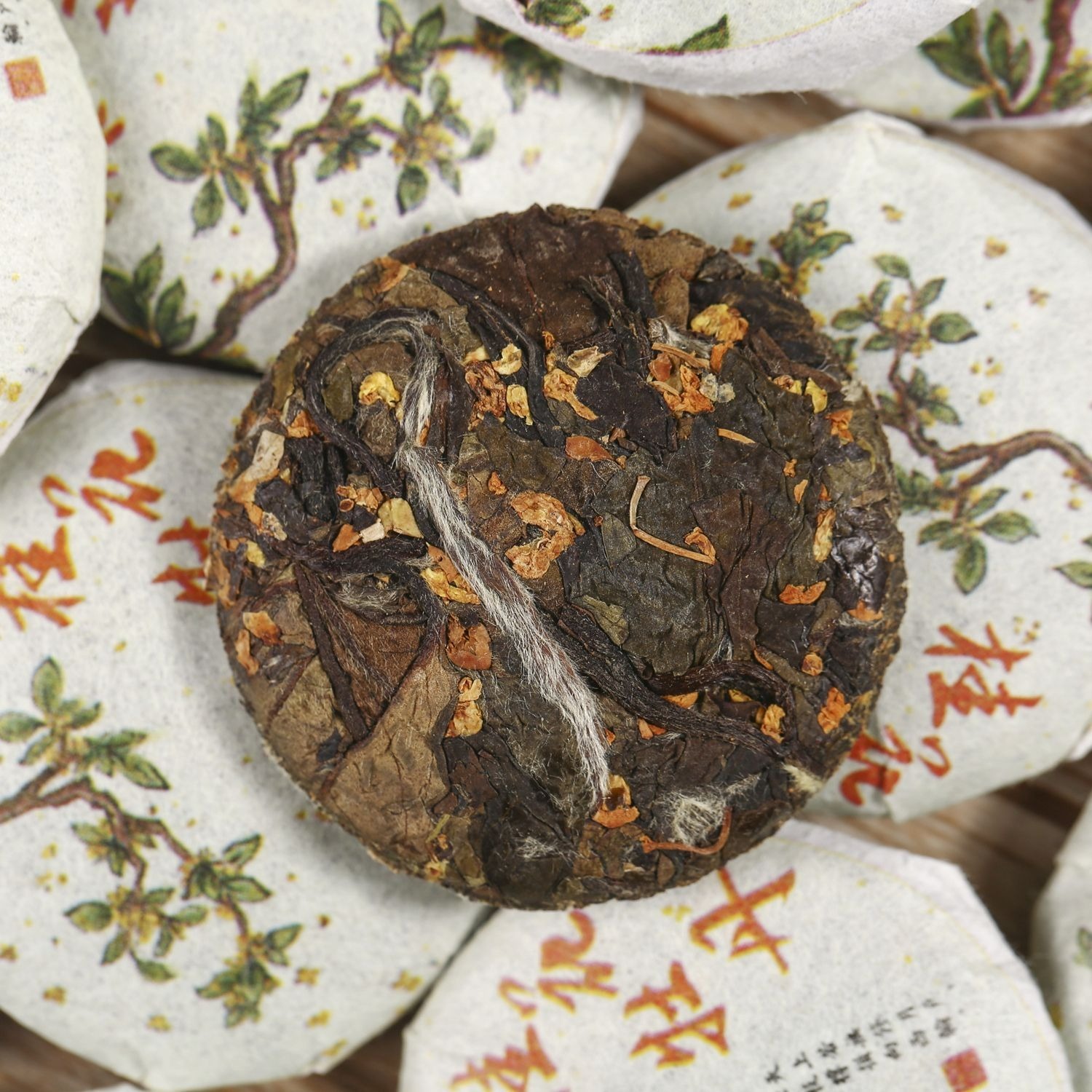 桂花白茶迷你茶餅