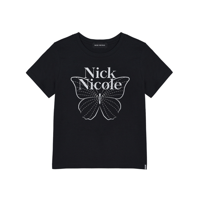 Nick Nicole BUTTERFLY NICOLE LABEL SLIM TOP_BLACK SLIVER