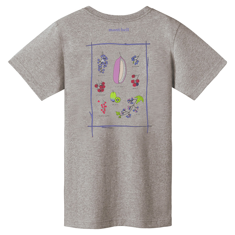 日本mont-bell: 純棉 Pear Skin Cotton T Women's Wild Fruits of Japan