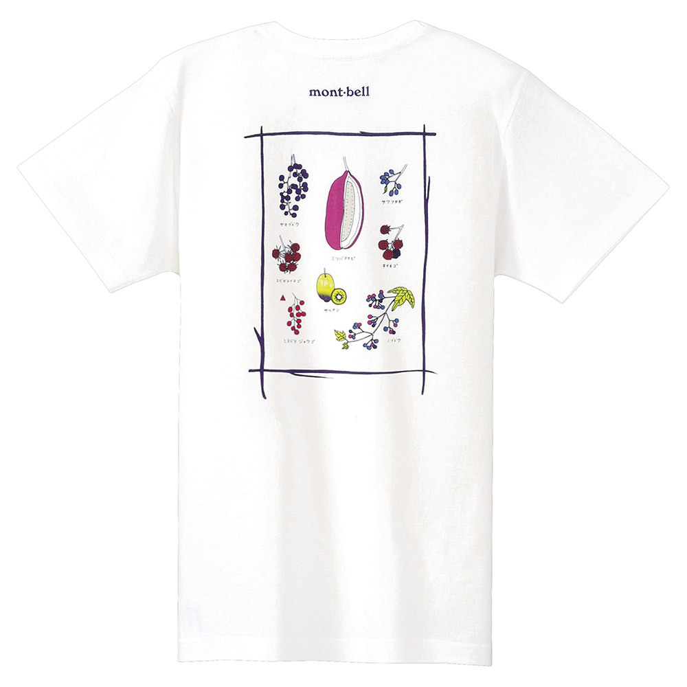 日本mont-bell: 純棉 Pear Skin Cotton T Women's Wild Fruits of Japan