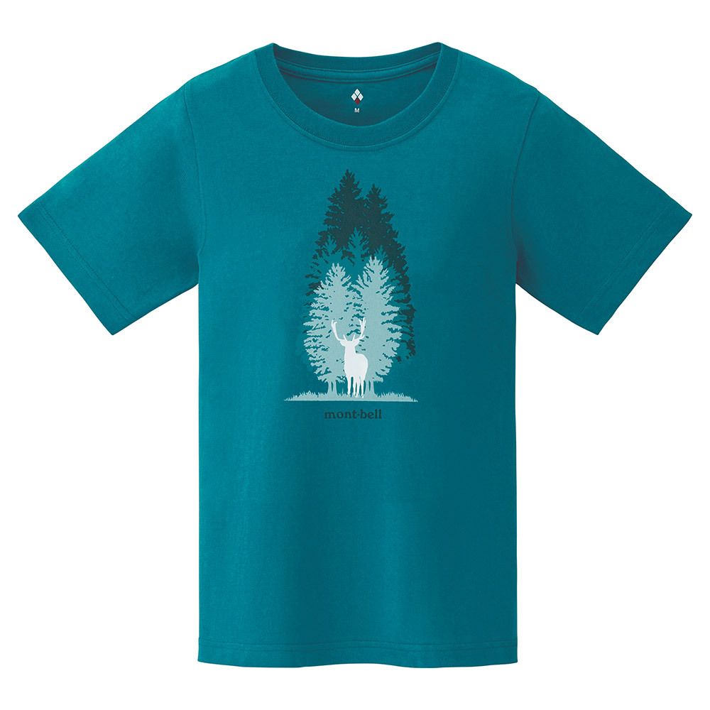 日本mont-bell: 純棉 Pear Skin Cotton T Women's Forest and Deer