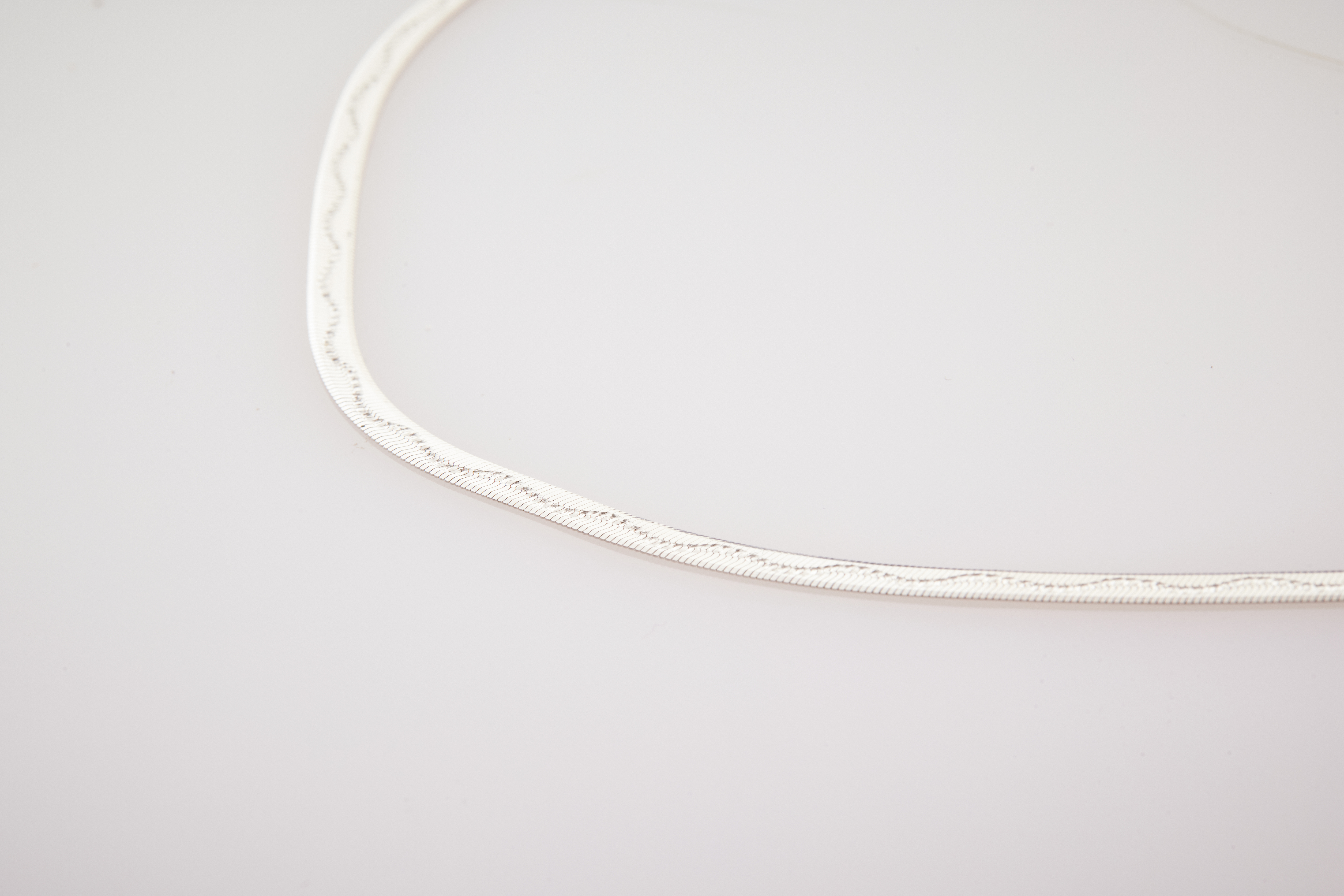 N713 | 純銀波浪線條蛇鏈項鍊