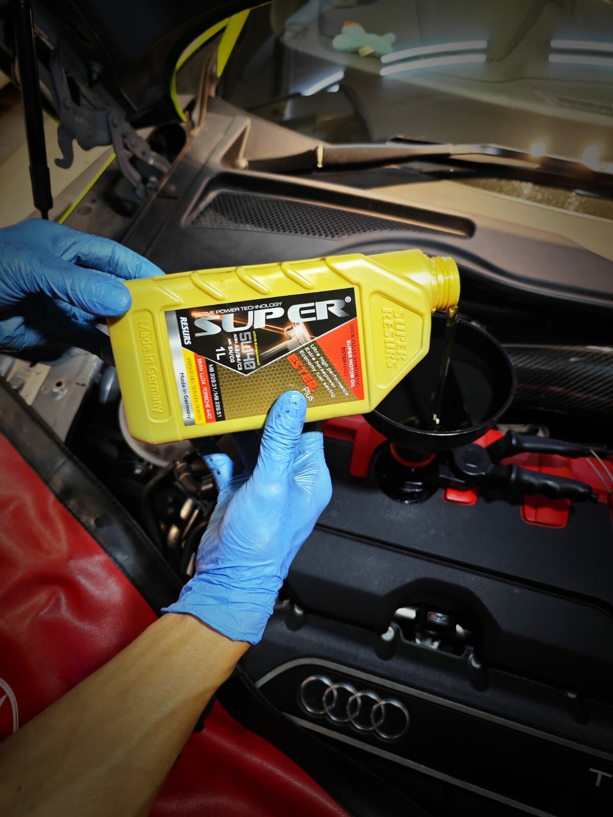 supernano 5w40 motor oil made in germany serviced at ms tuning for audi tt rs mk3