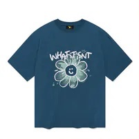 [S] MARK GONZALES WHAT IT ISN'T BIG FLORY GRAPHIC SHORT SLEEVE T-SHIRT,BLUE, MG2402ST05-BL (SMG38)