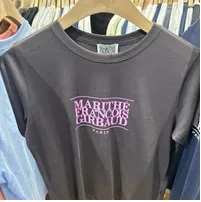 [S] MARITHE W CLASSIC LOGO TEE,CHARCOAL, MFG44UTS144-CRC (SMR117)
