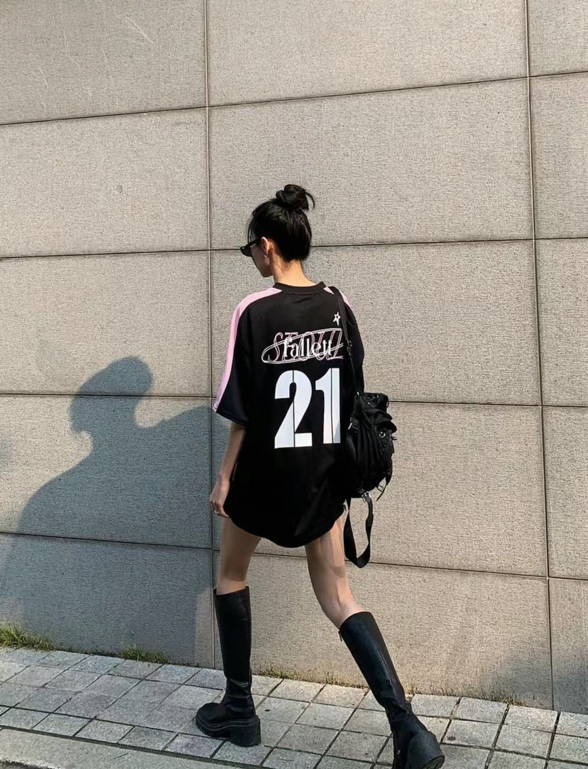 韓國連線🇰🇷 Fallett 球衣 短袖 運動風 粉黑色/預購