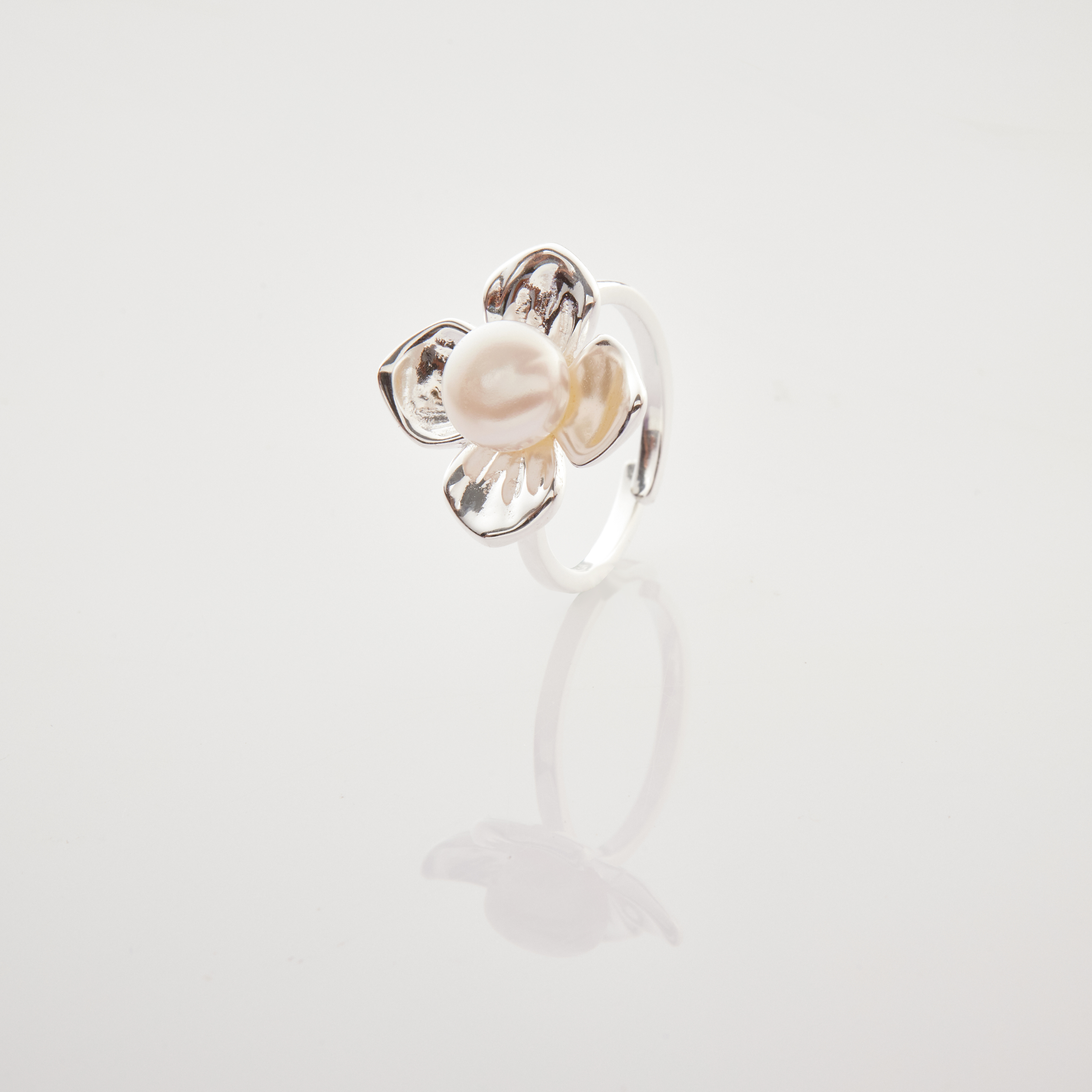 R760 | 純銀花珍珠戒指