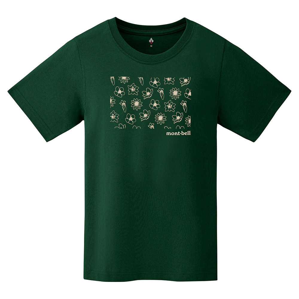 日本mont-bell: 純棉 Pear Skin Cotton T Women's Floral Motif