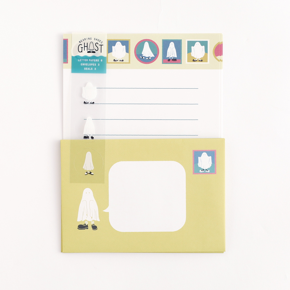 畫框-穿鞋幽靈 信紙信封組｜日本STUDY HOLIC
