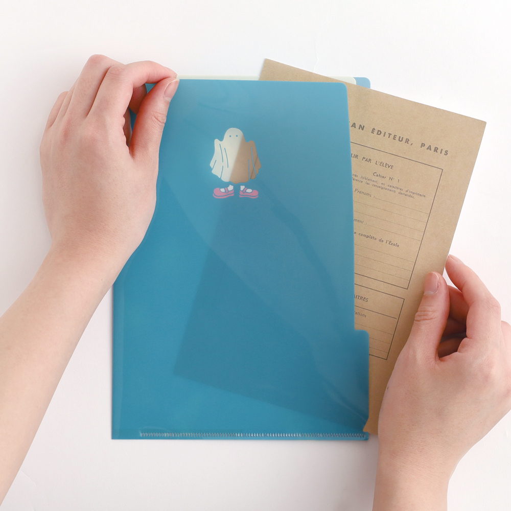 繽紛-穿鞋幽靈  A5 三層資料夾｜日本STUDY HOLIC