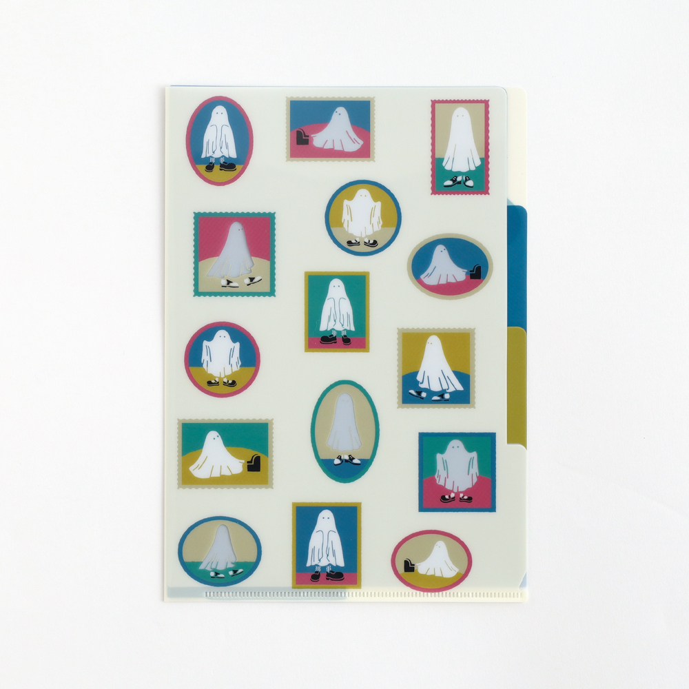 畫框-穿鞋幽靈 A5 三層資料夾｜日本STUDY HOLIC