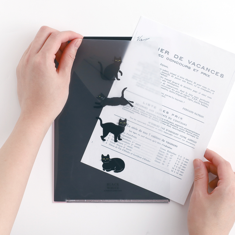 黑貓  A5 三層資料夾｜日本STUDY HOLIC