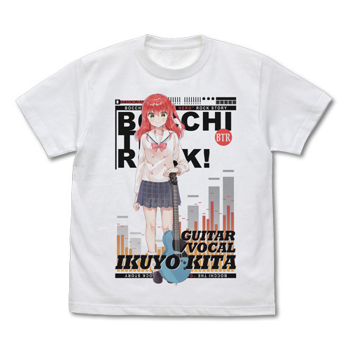 Cospa 0805 喜多郁代 フルカラーTシャツ [ぼっち・ざ・ろっく！] WHITE