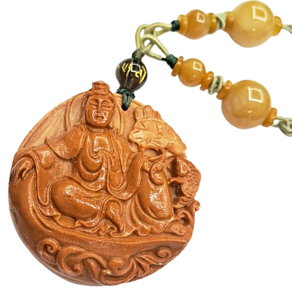 持蓮觀音{龍宮舍利}玉中國結項鍊【十方】149225