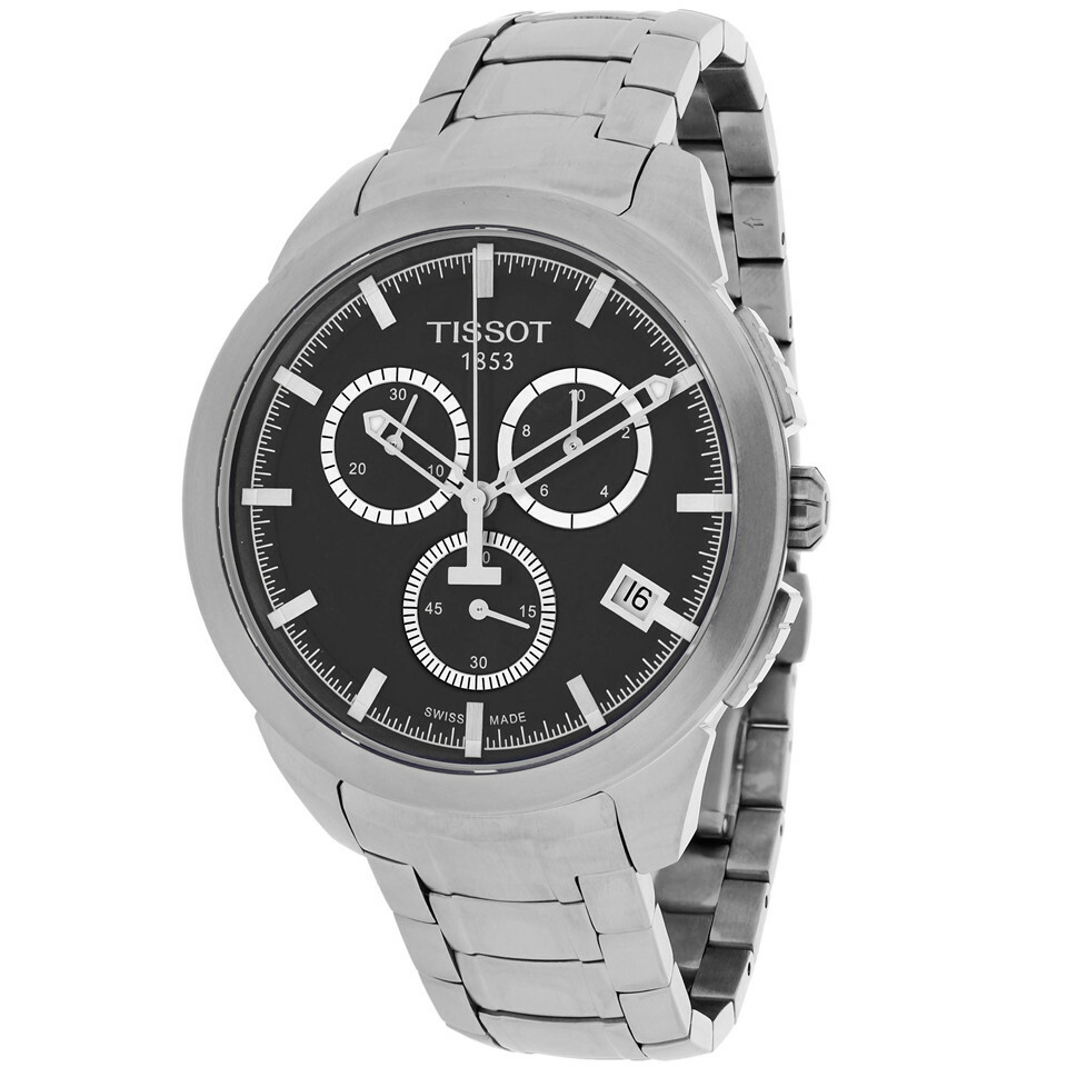 【Tissot 天梭】T0694174406100 瑞士製造 三眼帶日期 熊貓款 鈦金屬腕錶
