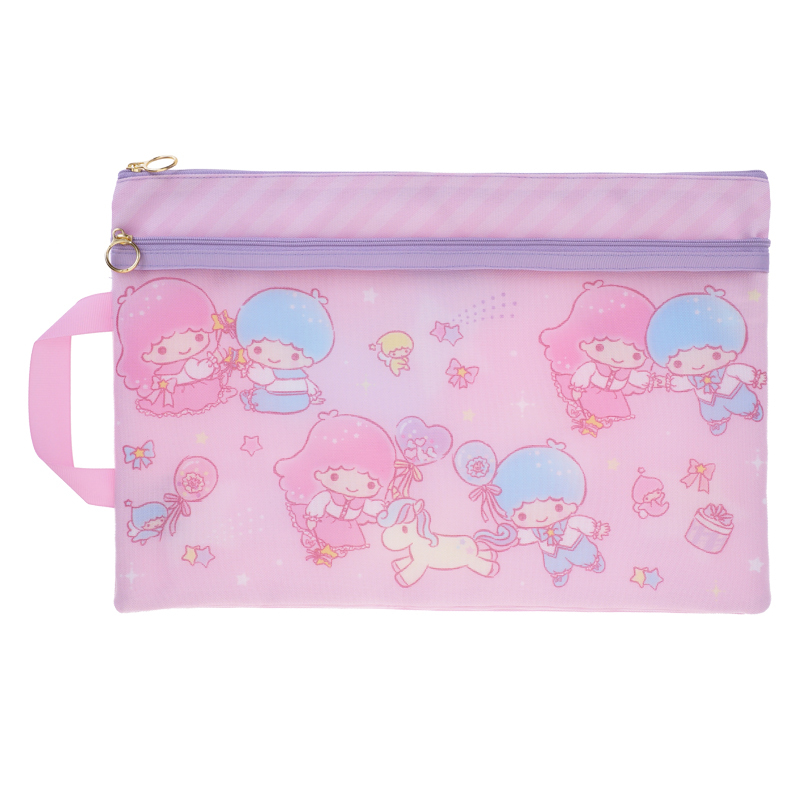 Little Twin Stars F4雙拉鍊布文件袋連手挽 9-7297-17