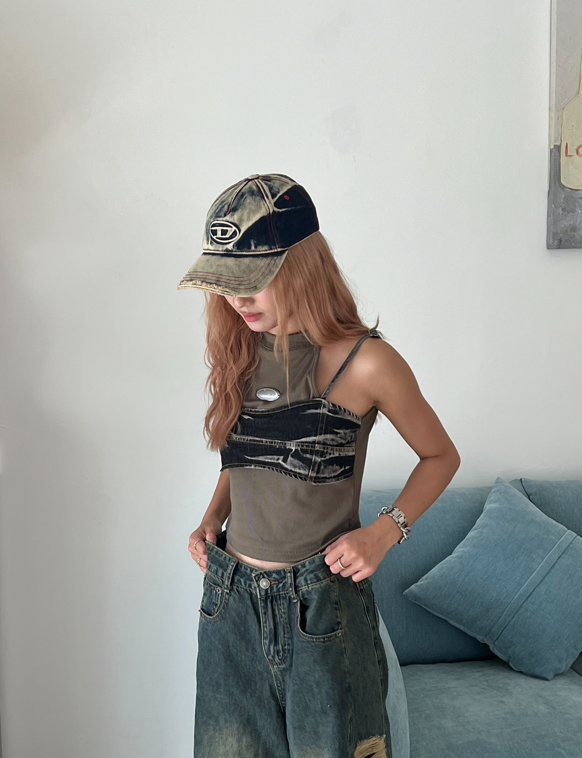 Shut down迷彩假兩件上衣 2colors（現貨）