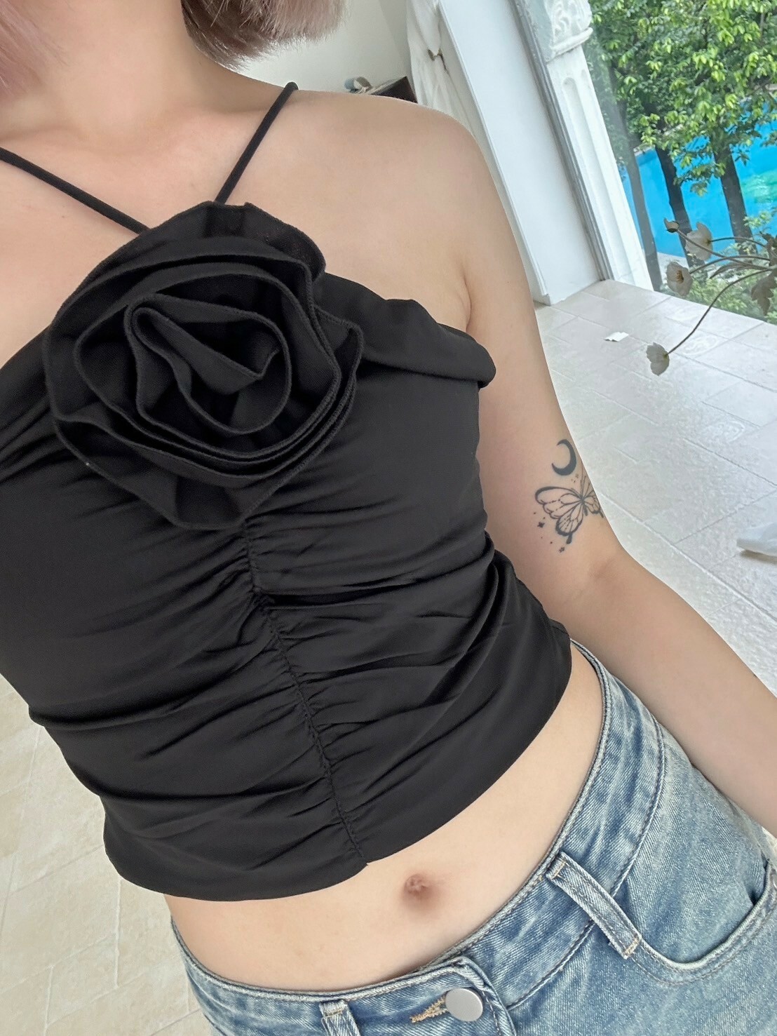 純欲大玫瑰 V字掛脖 2colors（現貨）