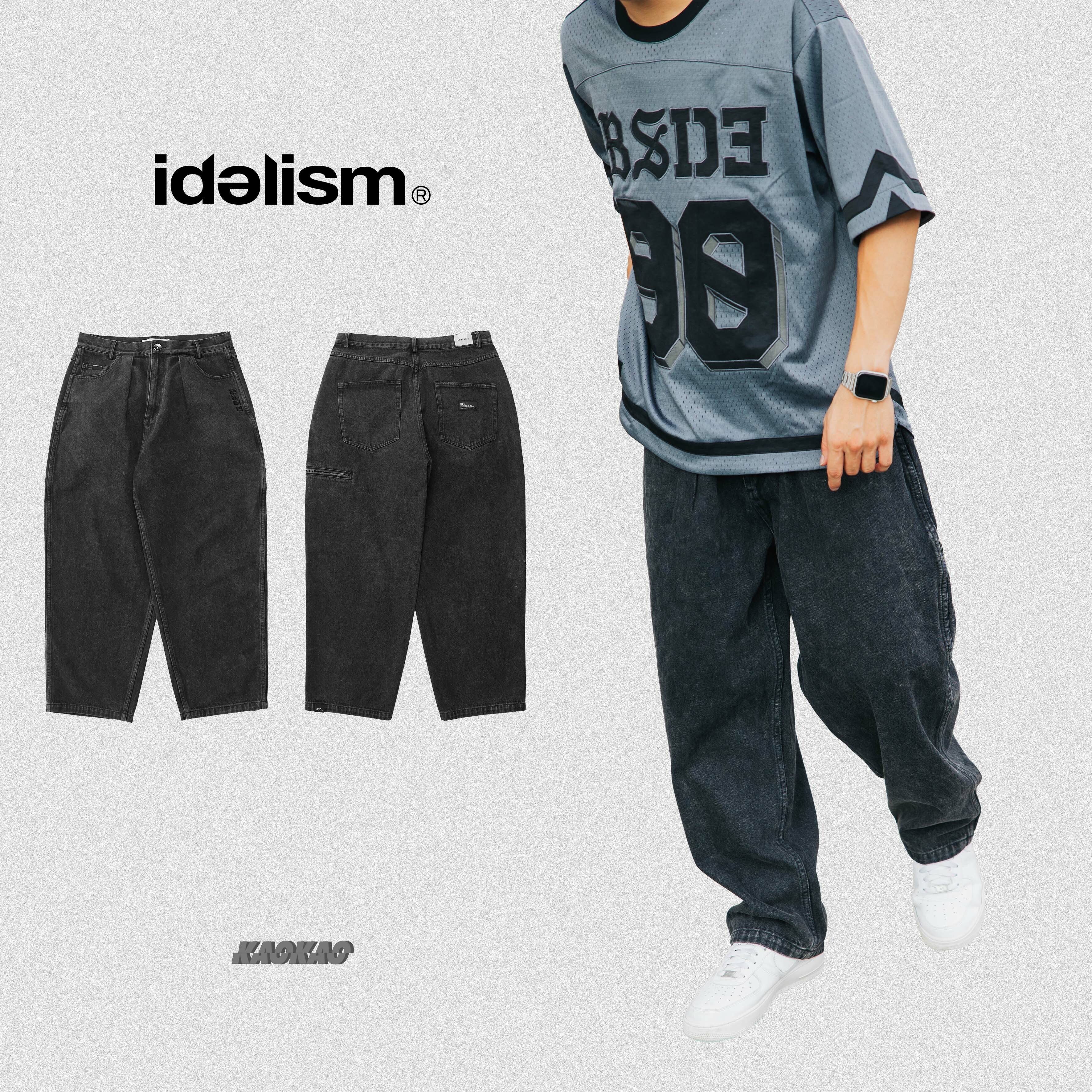 idealism x bside collaborations" BSide TEAM JEANS "黑色單寧長褲【ID24096】