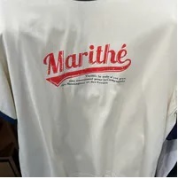 [S] MARITHE M VINTAGE BASEBALL RINGER TEE,IVORY, 1MG24STS121-IVR (SMR118)