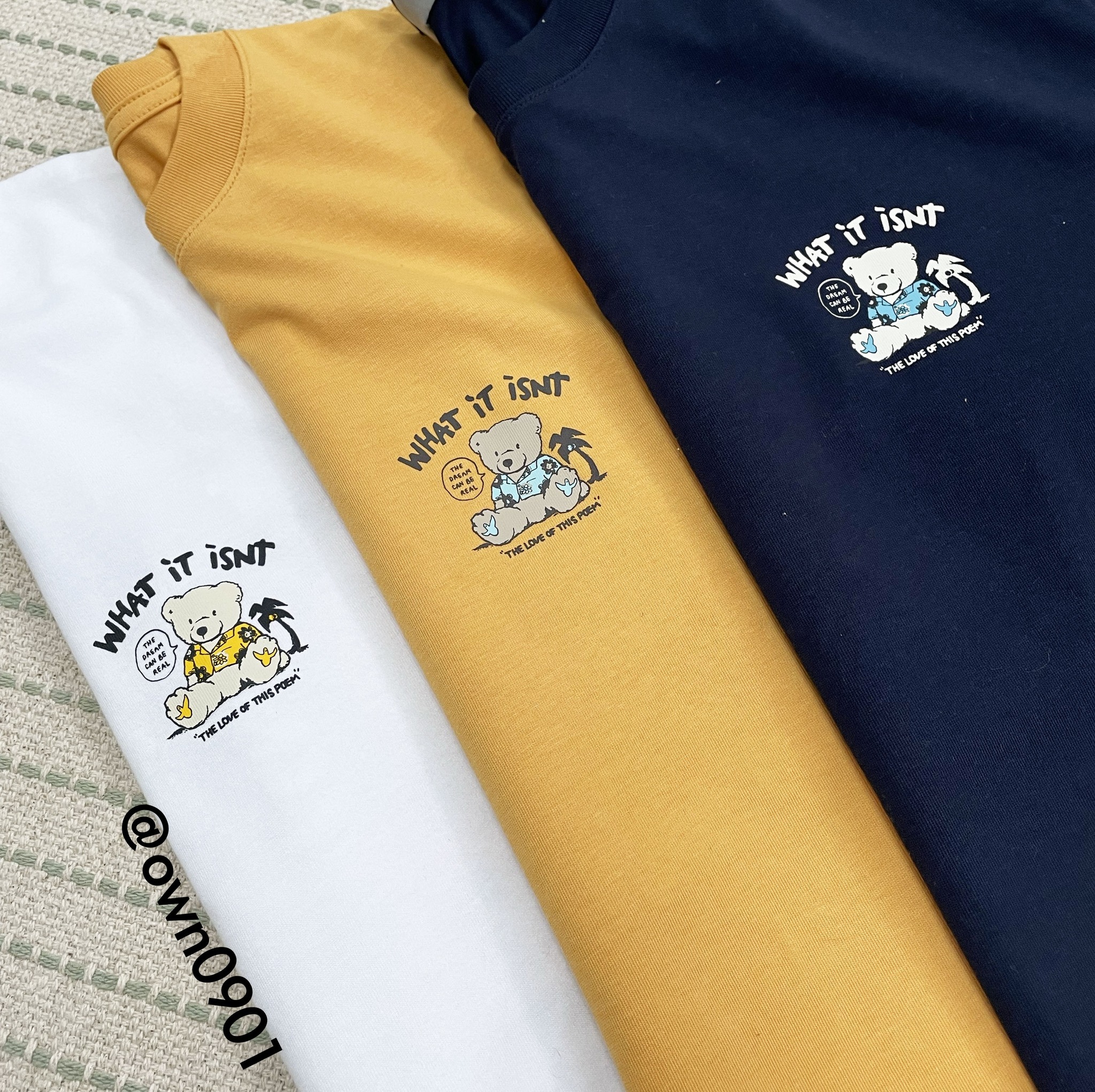 【OWN】WHATITISNT 小飛人 泰迪熊 涼感 短袖上衣 男女同款 24SS 春夏新品 白色 黑色