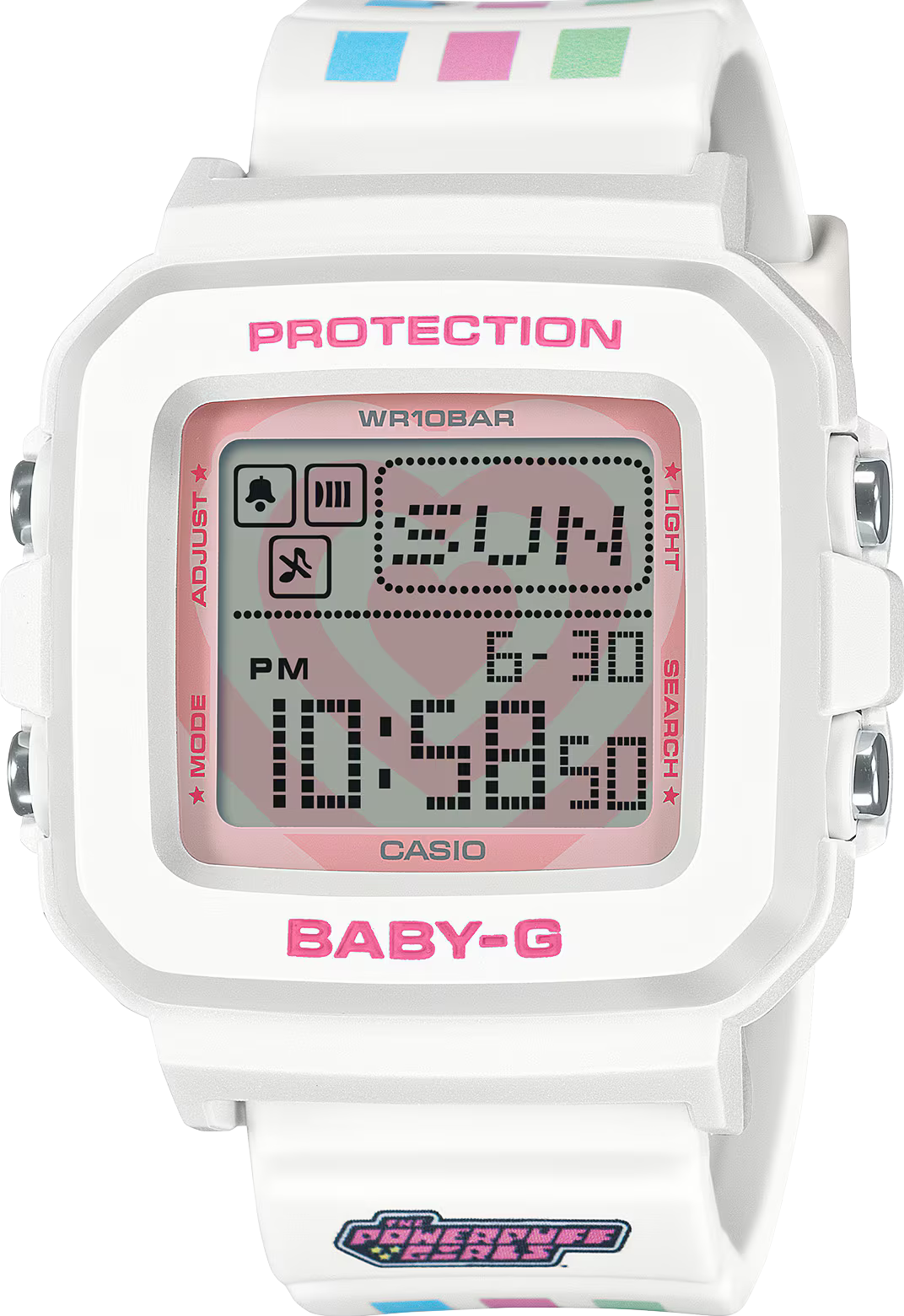 萬年鐘錶 - BABY-G G+PLUS 飛天小女警聯名電子錶  BGD-10KPP-7    錶徑 : 39 MM