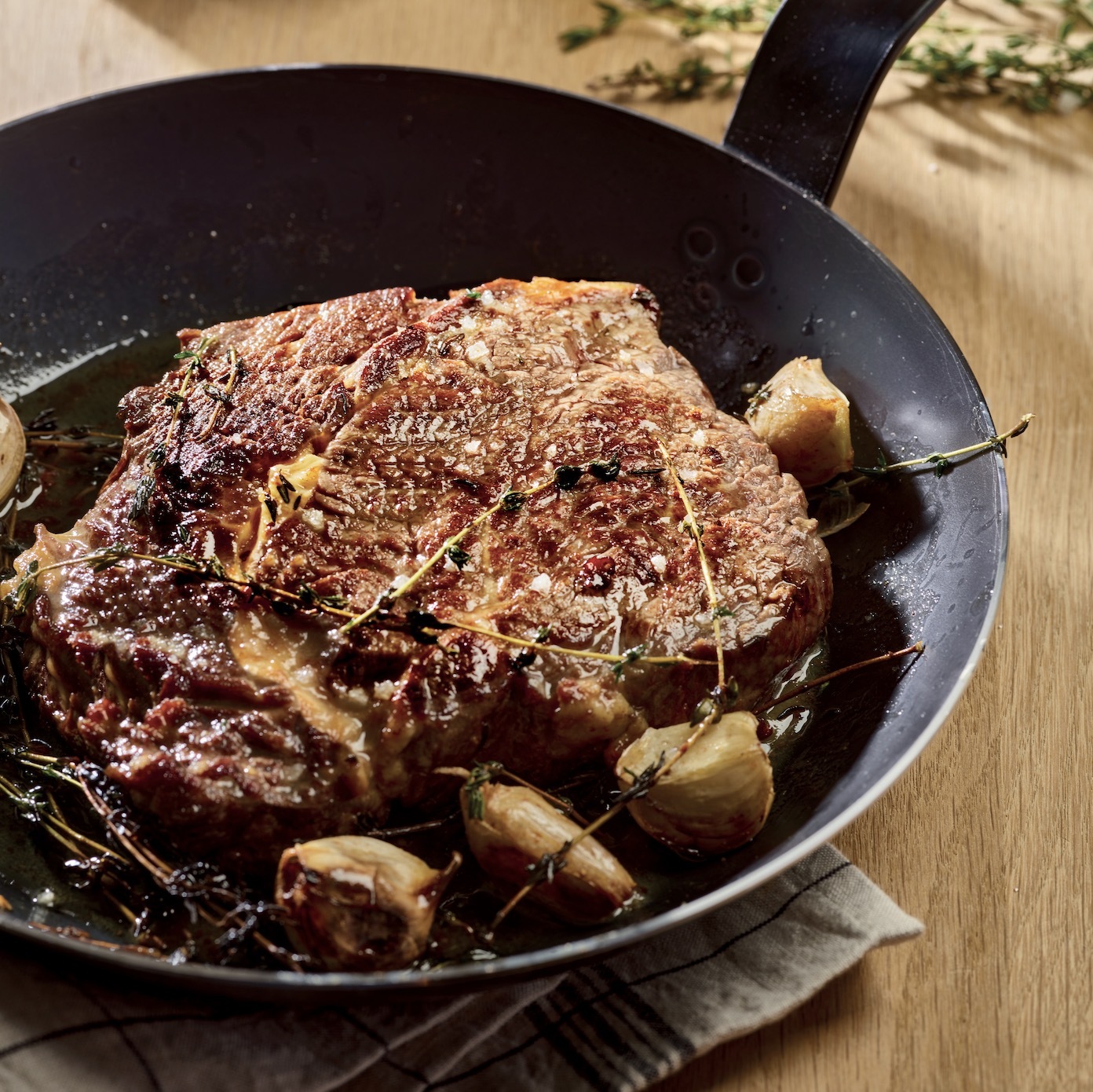 輕礦藍鐵 l 新單柄平底鐵鍋