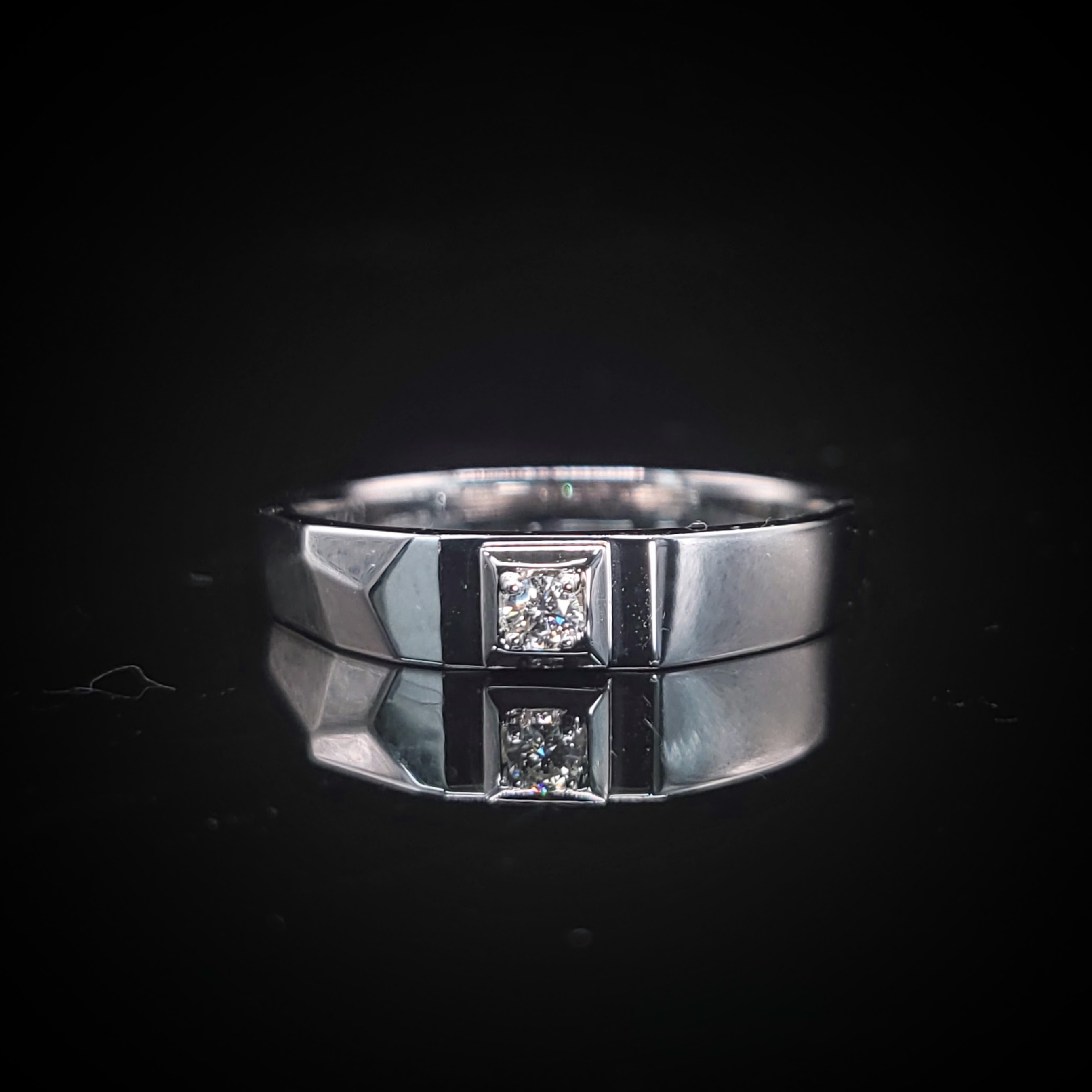 全新18K白金【單粒4份鑽石】戒指