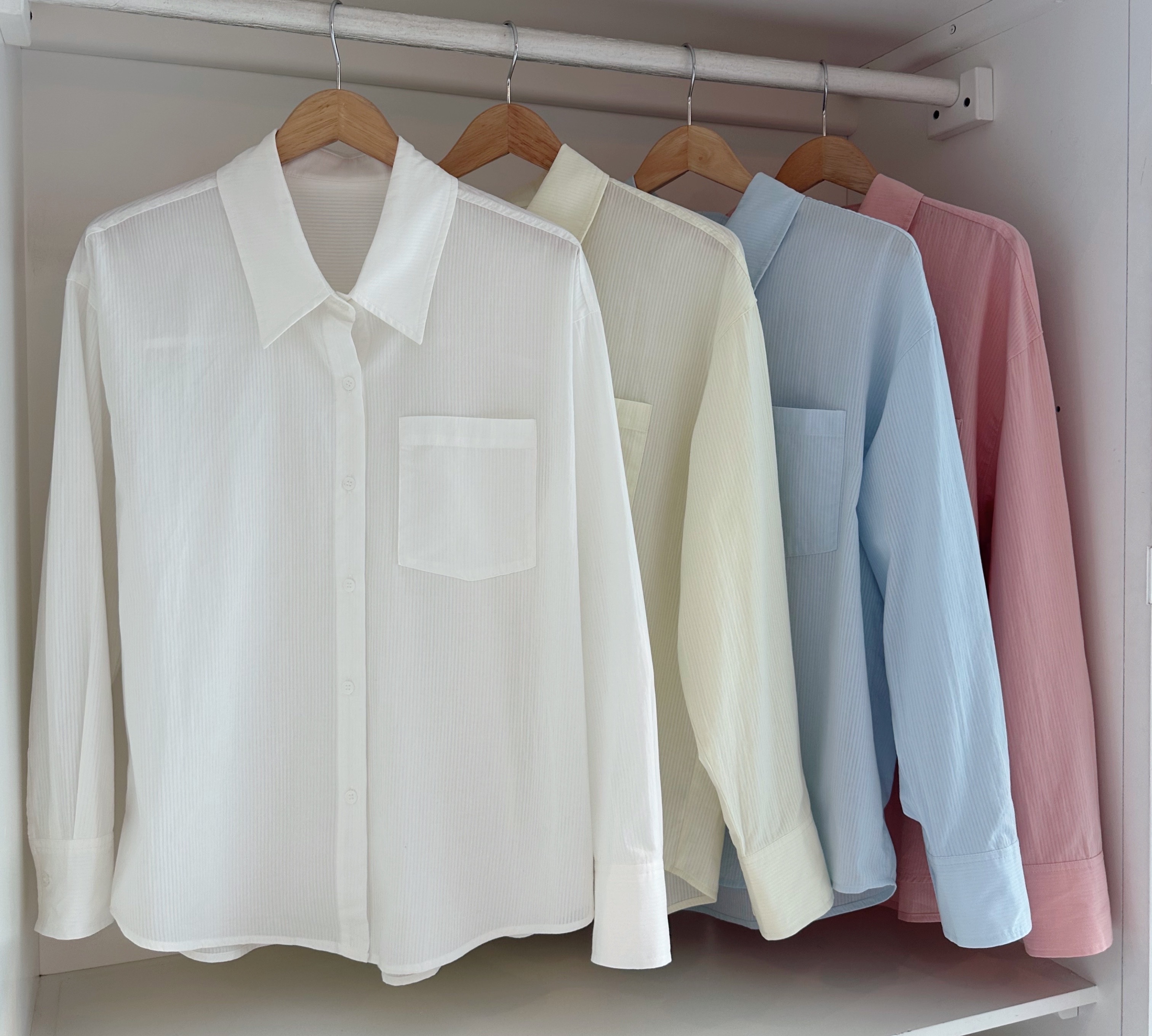 SHEER STRIPED SHIRT & SHORTS SET SUIT (3PCS)