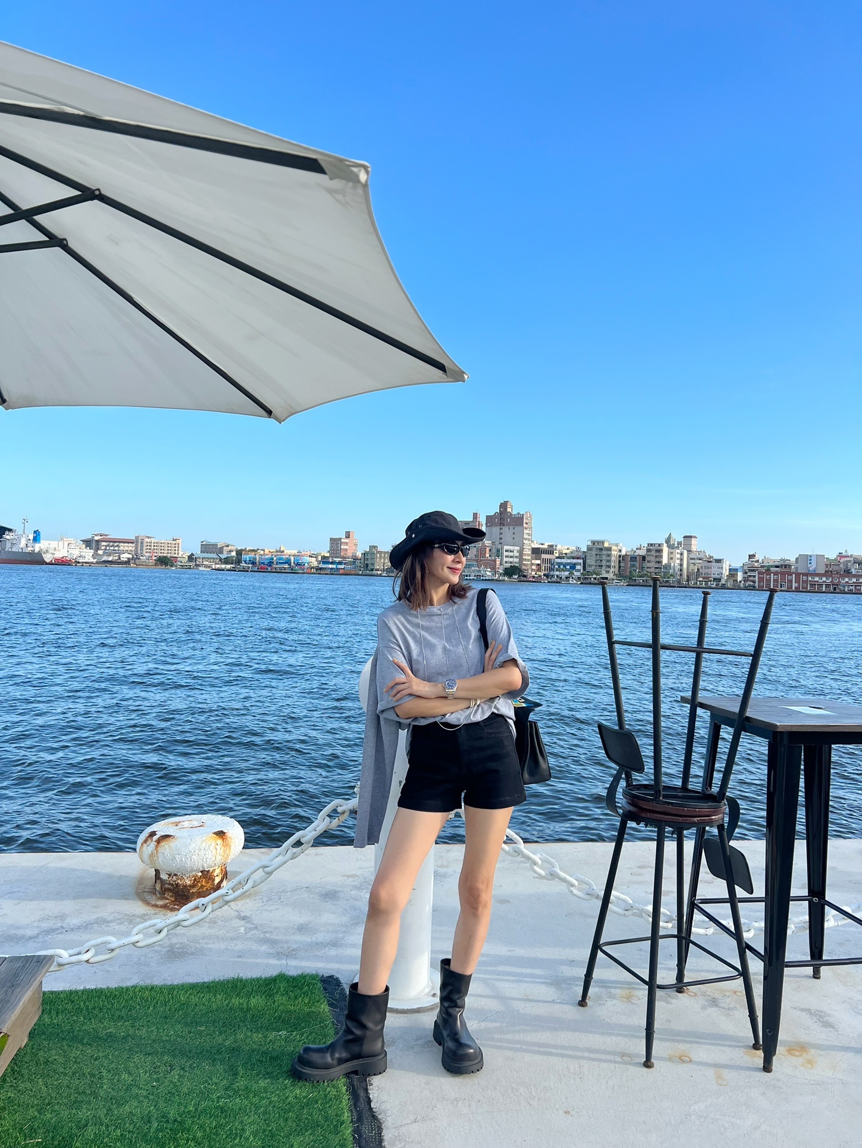 早秋兩穿純棉灰色大Ｔ